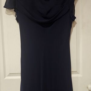 SL Fashions  Shoulder Navy Dress